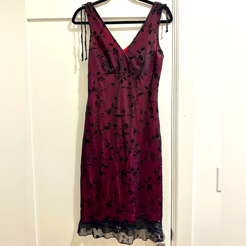 Stunning Red & Black Babydoll Dress